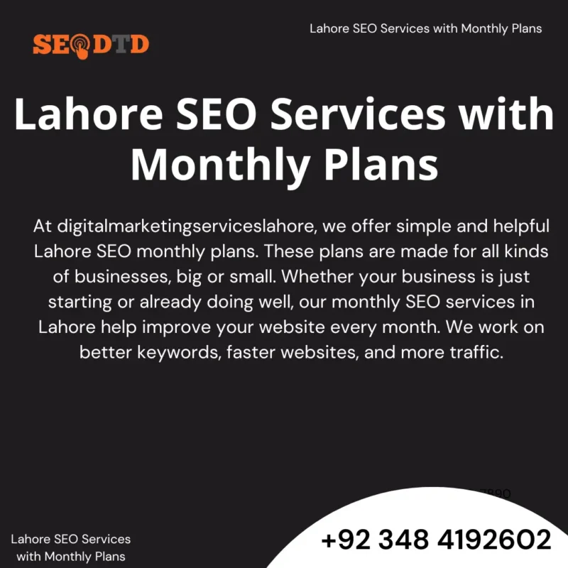 Lahore SEO Services with Monthly Plans