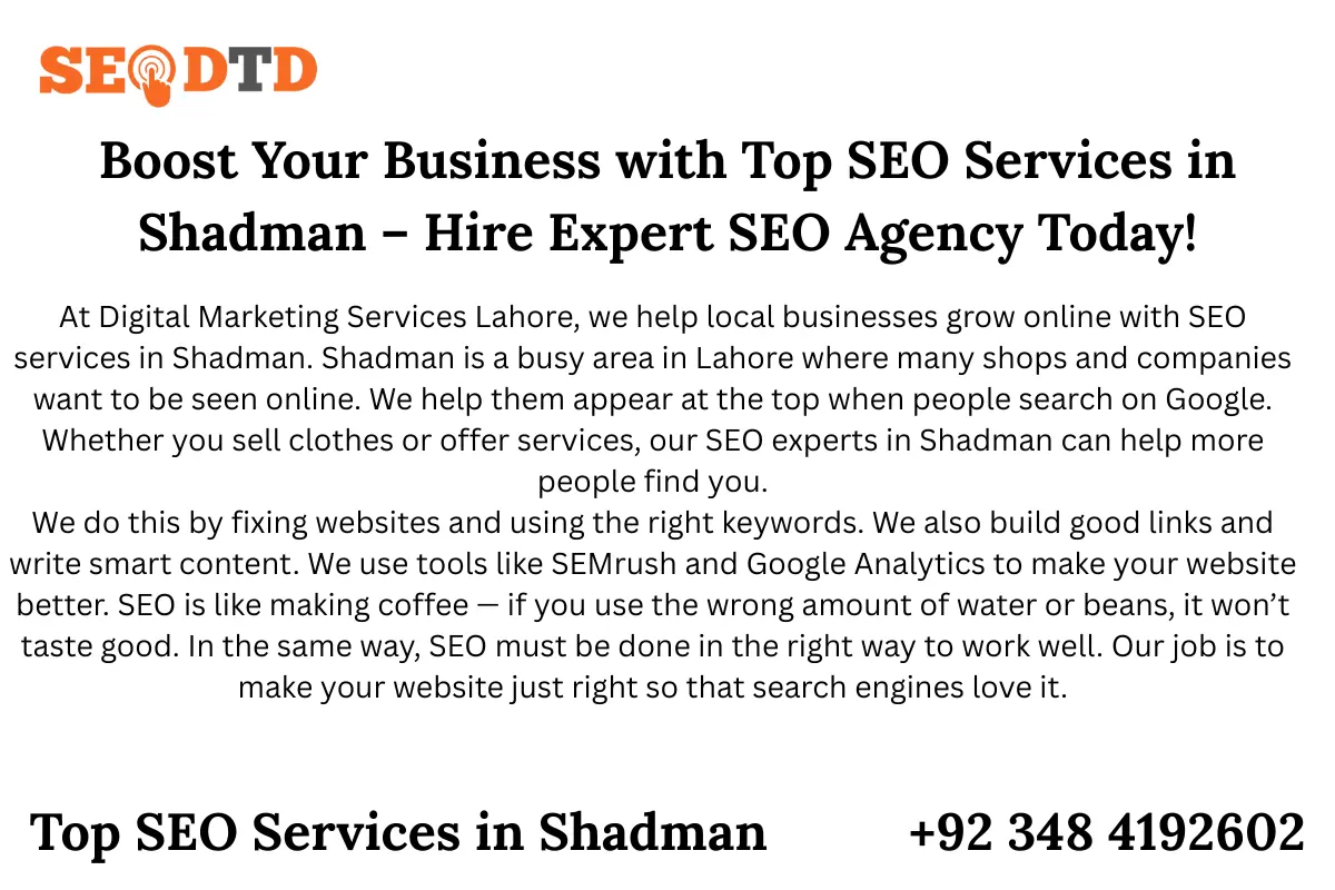 SEO Services in Shadman