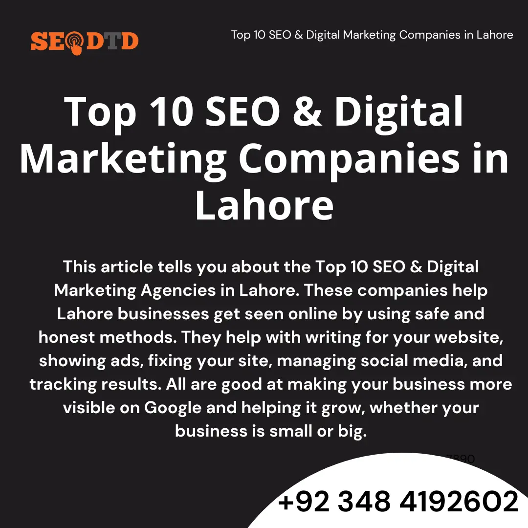 Top 10 SEO & Digital Marketing Companies in Lahore